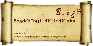 Bogdányi Áldáska névjegykártya